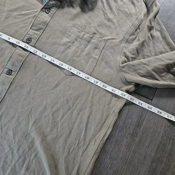 NEW! Kenneth Cole New York Men Techni-Cole Olive Long Sleeve Button Up Size L - Picture 6 of 9